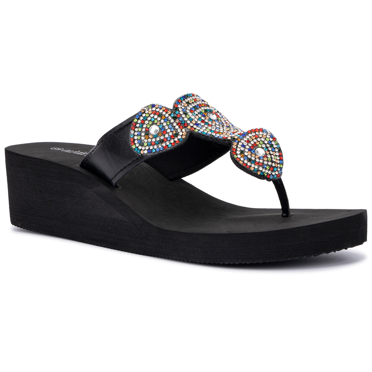 Olivia Miller Women's Jewel Slip In Wedge Sandals