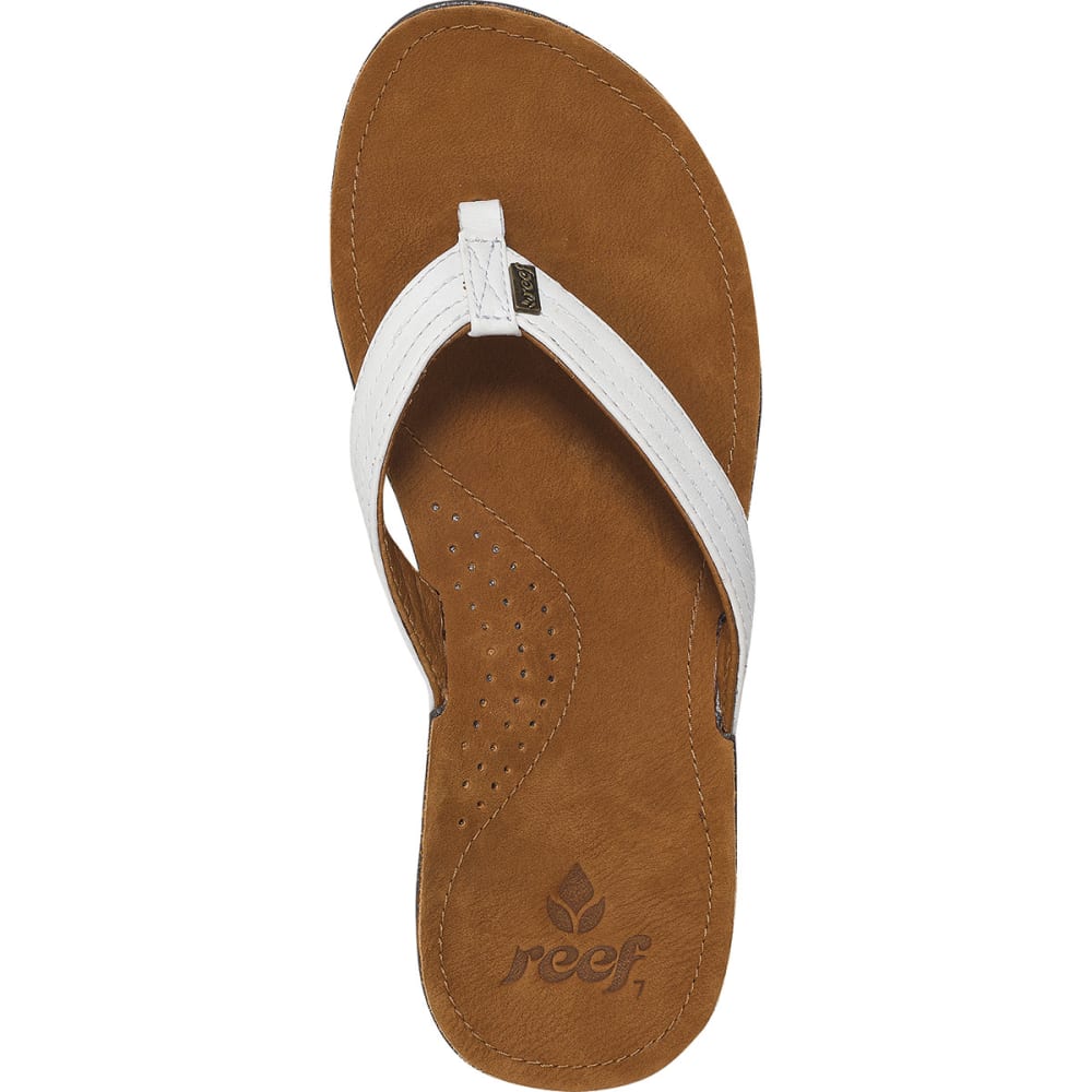 REEF Women's Miss J-Bay Flip-Flops, Tan/White 6