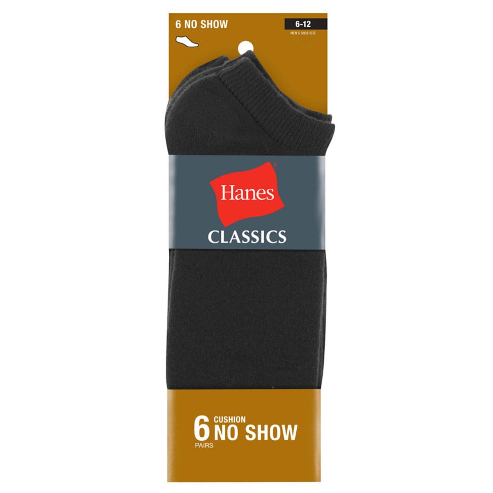 HANES Classics Men's Extra Low Cut Socks, 6-Pack 10-13