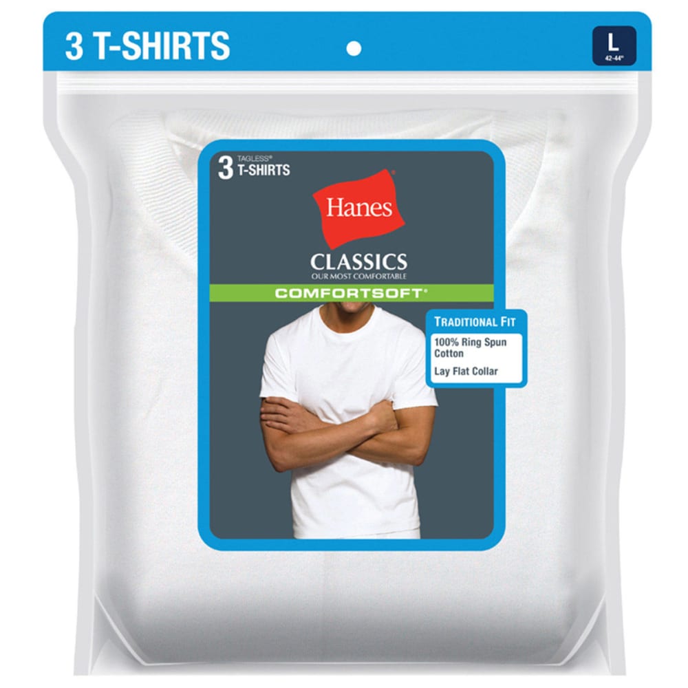 HANES Men's Classics ComfortSoft Crew Neck Tees, 3-Pack XL
