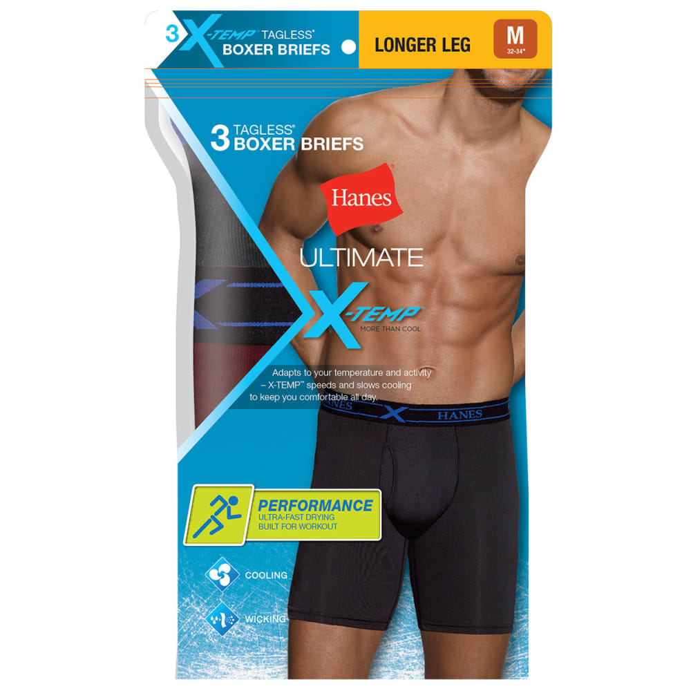 HANES Men's Ultimate X-Temp Longer Leg Performance Boxer Brief, 3-Pack -  Bob's Stores