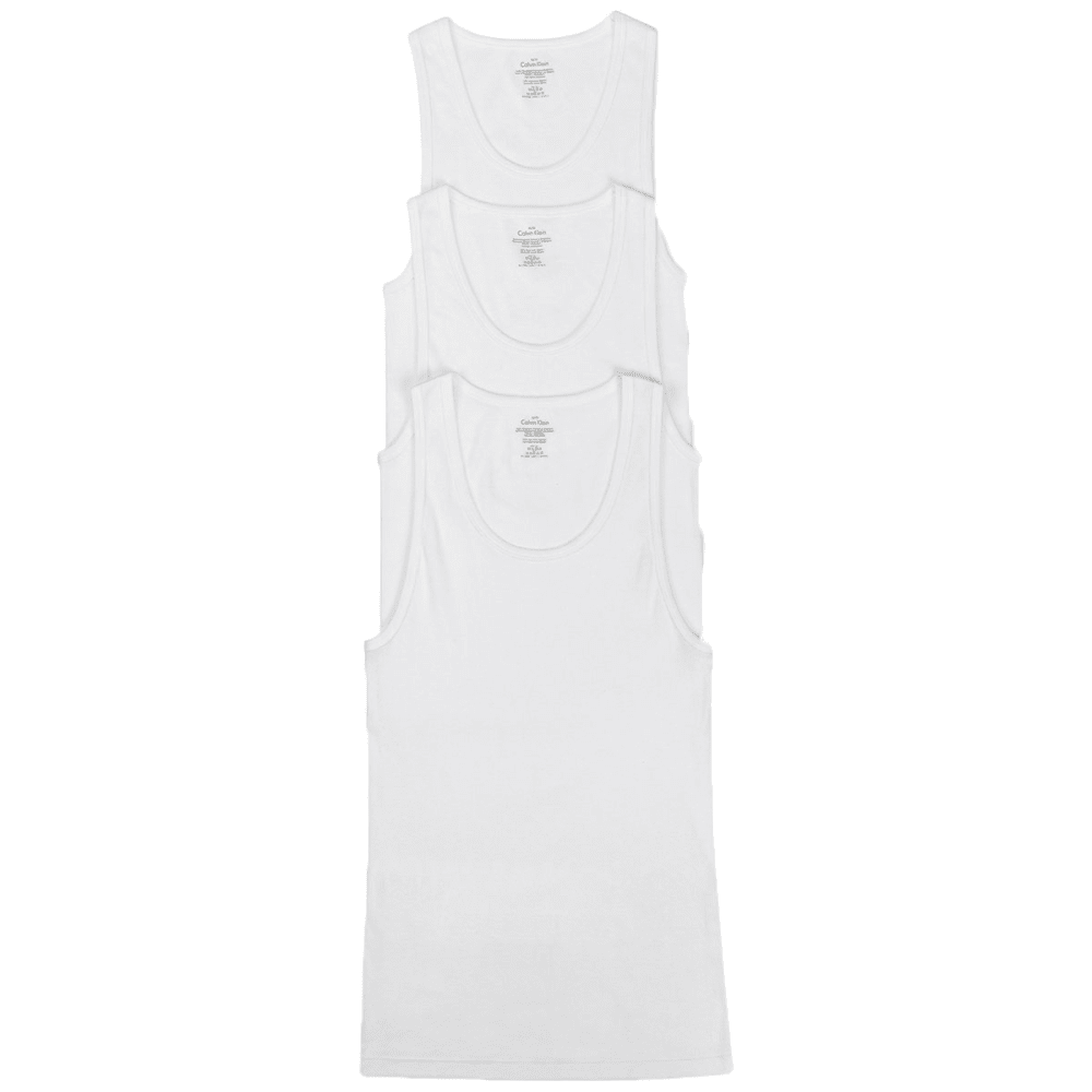 CALVIN KLEIN Men's Classic Ribbed Tank, 3-Pack S