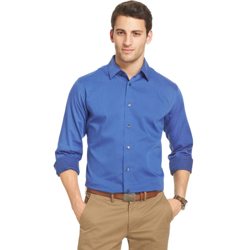 VAN HEUSEN Men's Satin Stripe Long Sleeve Button-Down Shirt - Bob’s Stores