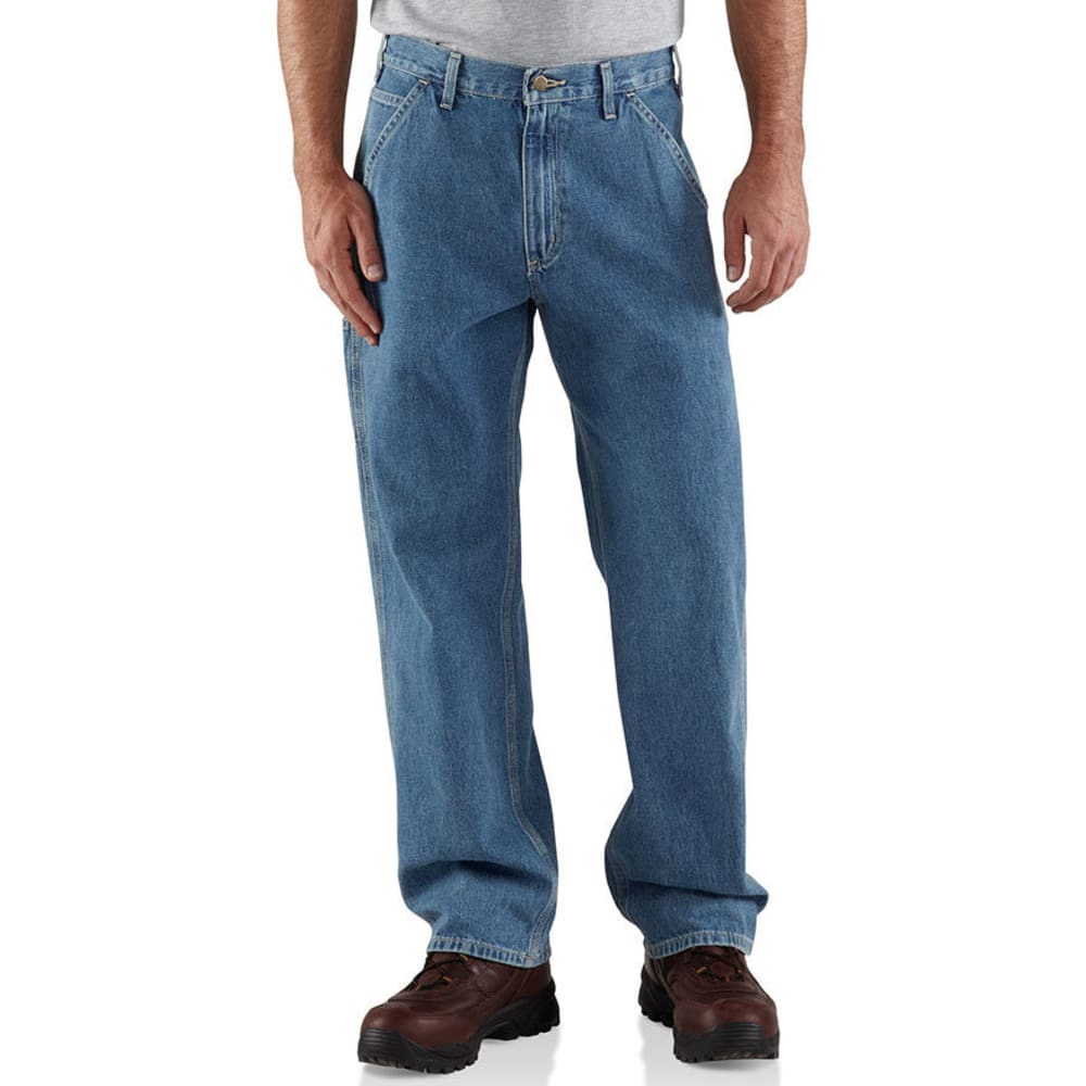 CARHARTT Men's Loose Fit Washed Denim Work Dungarees, Extended Sizes ...