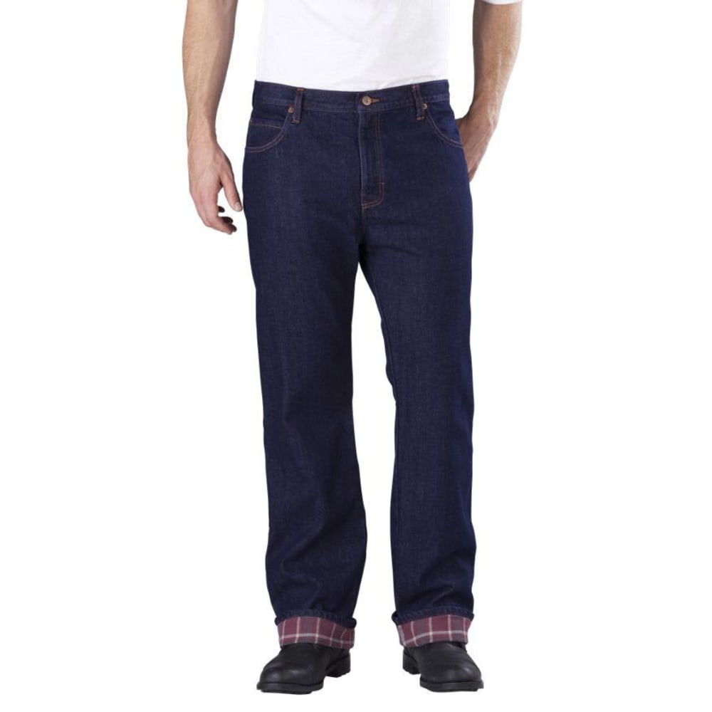 DICKIES Men's Relaxed Straight Fit Flannel-Lined Jeans 34/30