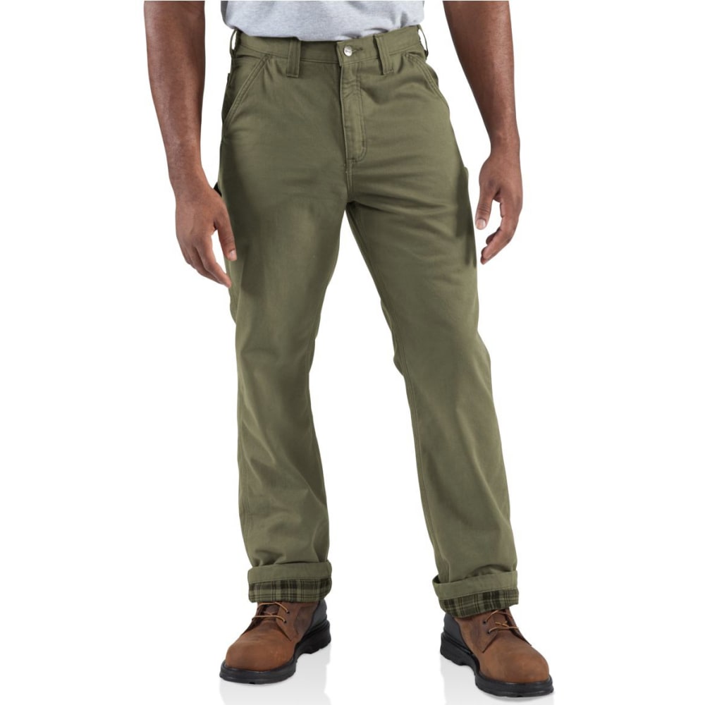 CARHARTT Men's Washed-Twill Flannel-Lined Pants - Bob’s Stores