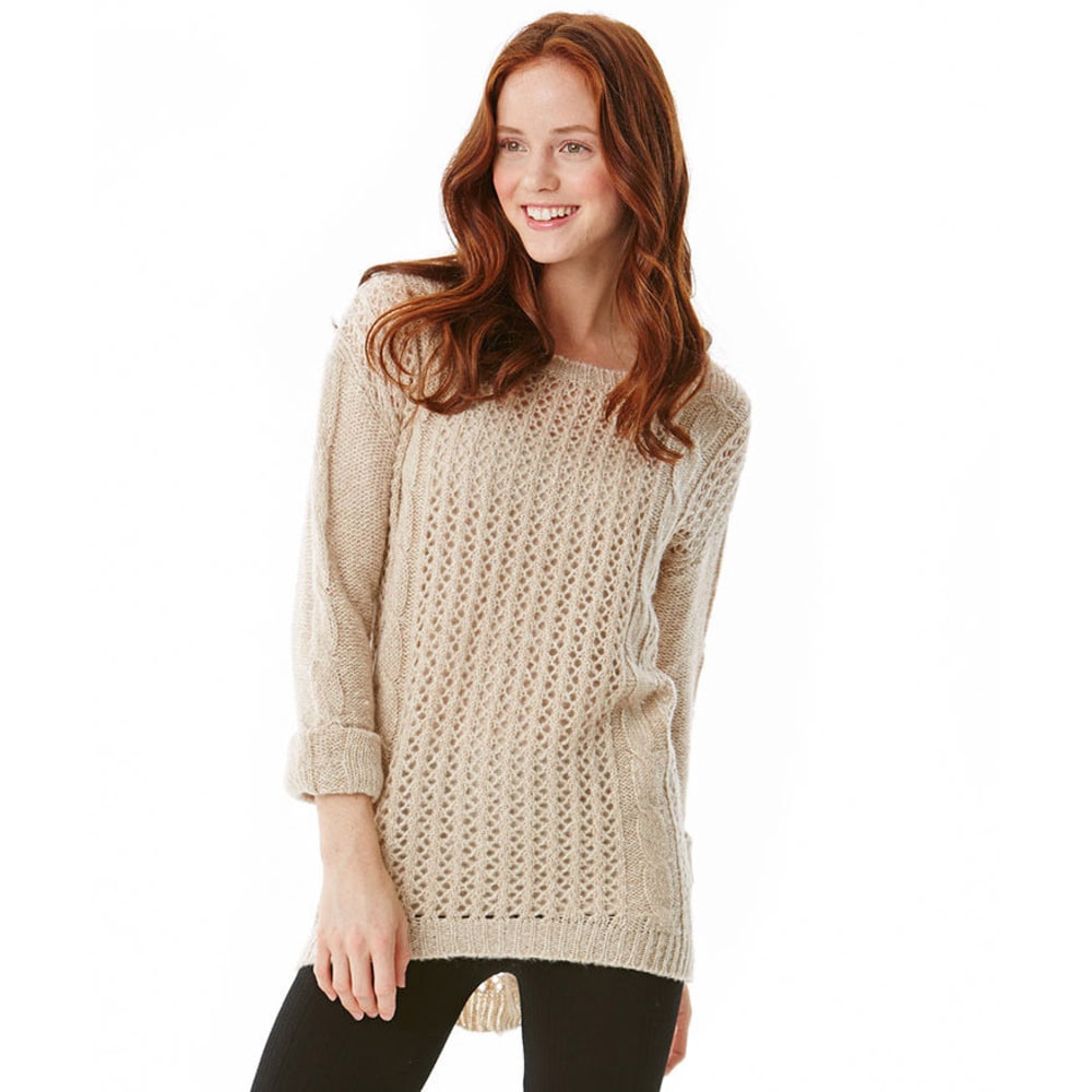 JJ BASICS Juniors' Cable Pointelle Sweater - Bob’s Stores