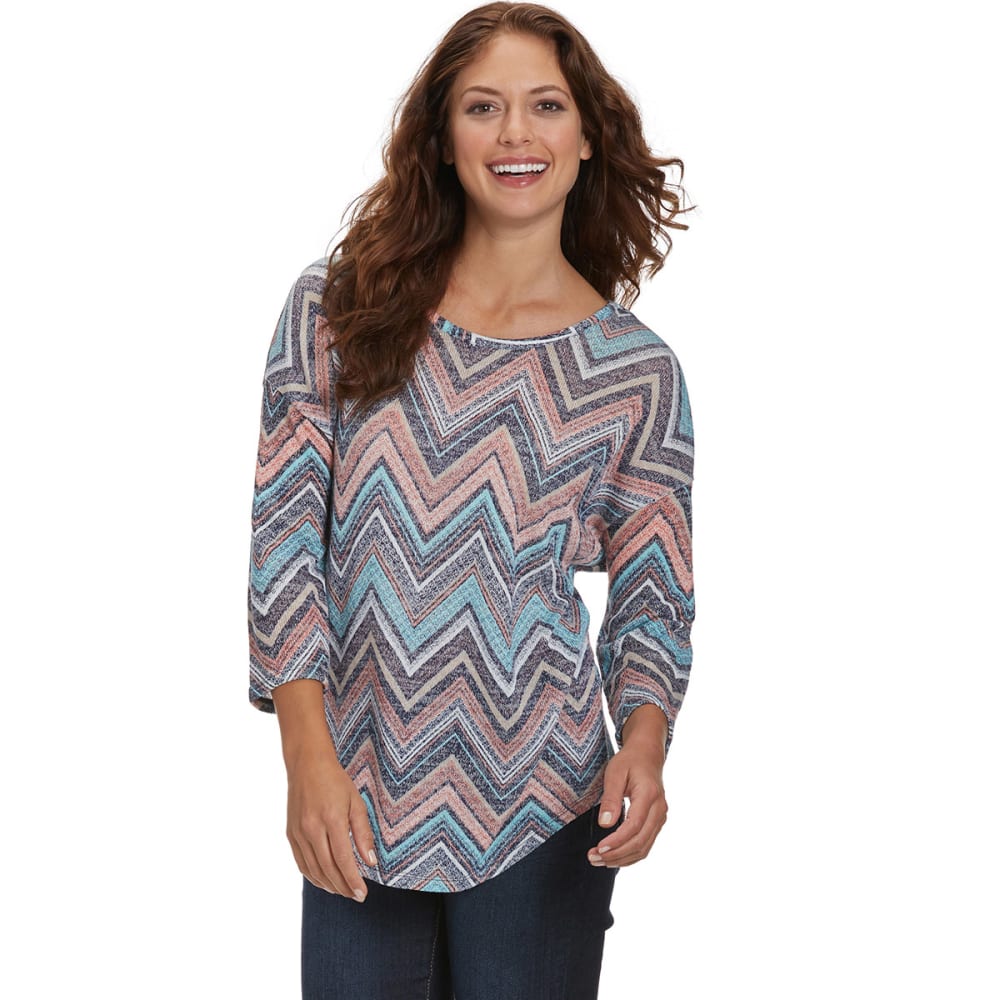 ABSOLUTELY FAMOUS Women's Tribal Knit Long-Sleeve Sweater - Bob’s Stores