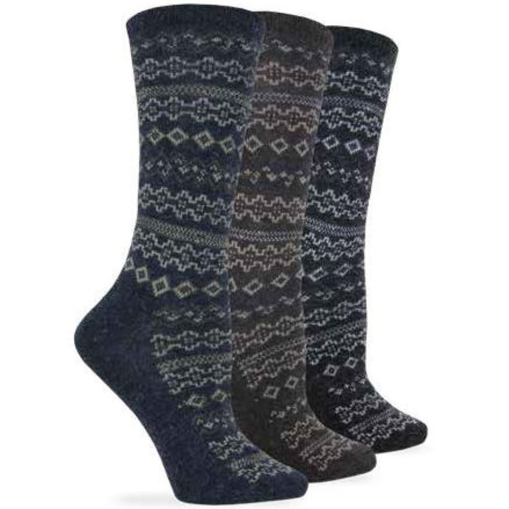 WISE BLEND Women's Angora Aztec Crew Socks, 3 Pack 9-11