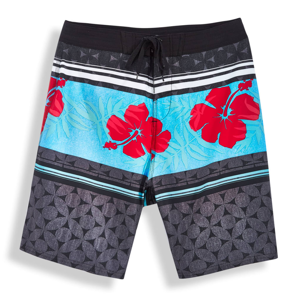 BURNSIDE Guys' Mosaic Flower Boardshorts 30