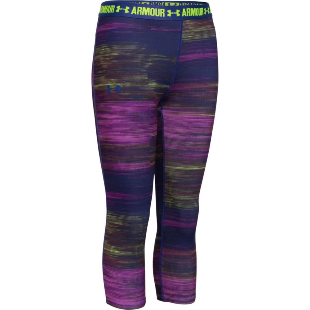 UNDER ARMOUR Girls' UA HeatGear Armour Printed Capri Leggings XS