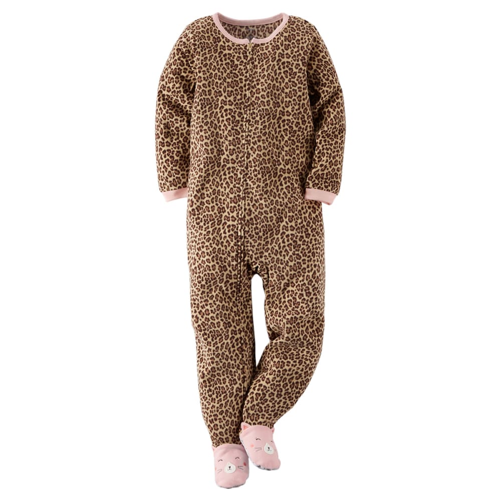 CARTER'S Little Girls' Leopard One Piece Footed Pajamas 4