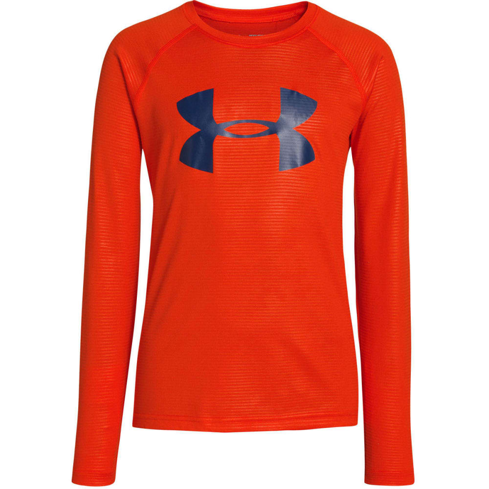 UNDER ARMOUR Boys UA Tech Printed Long-Sleeve Tee XS