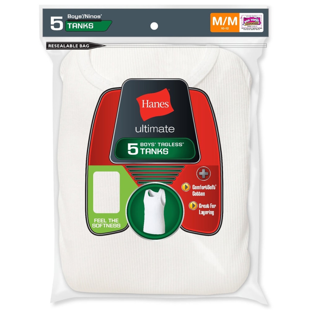 HANES Boys' A-Shirts 5-Pack XS