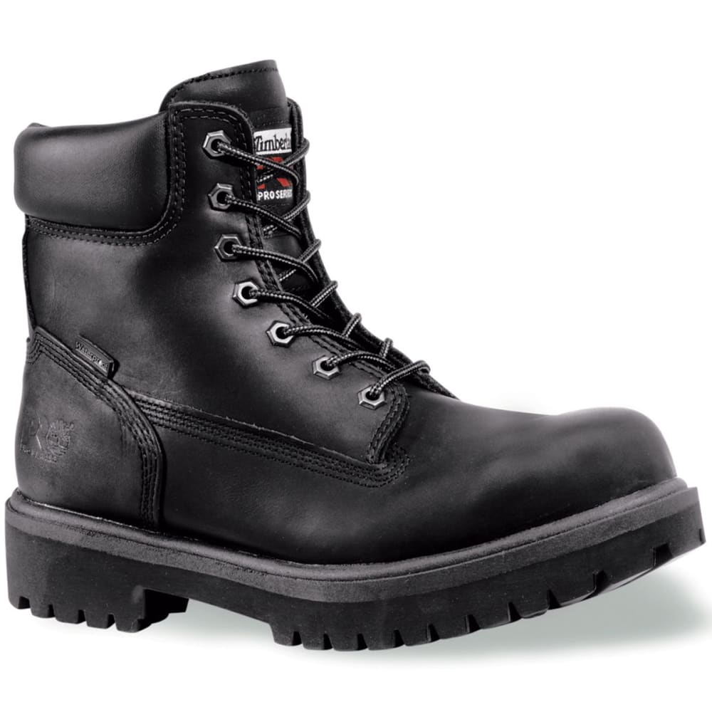 TIMBERLAND PRO Men's Soft Toe Waterproof Work Boots, Smooth Black, Wide 7.5