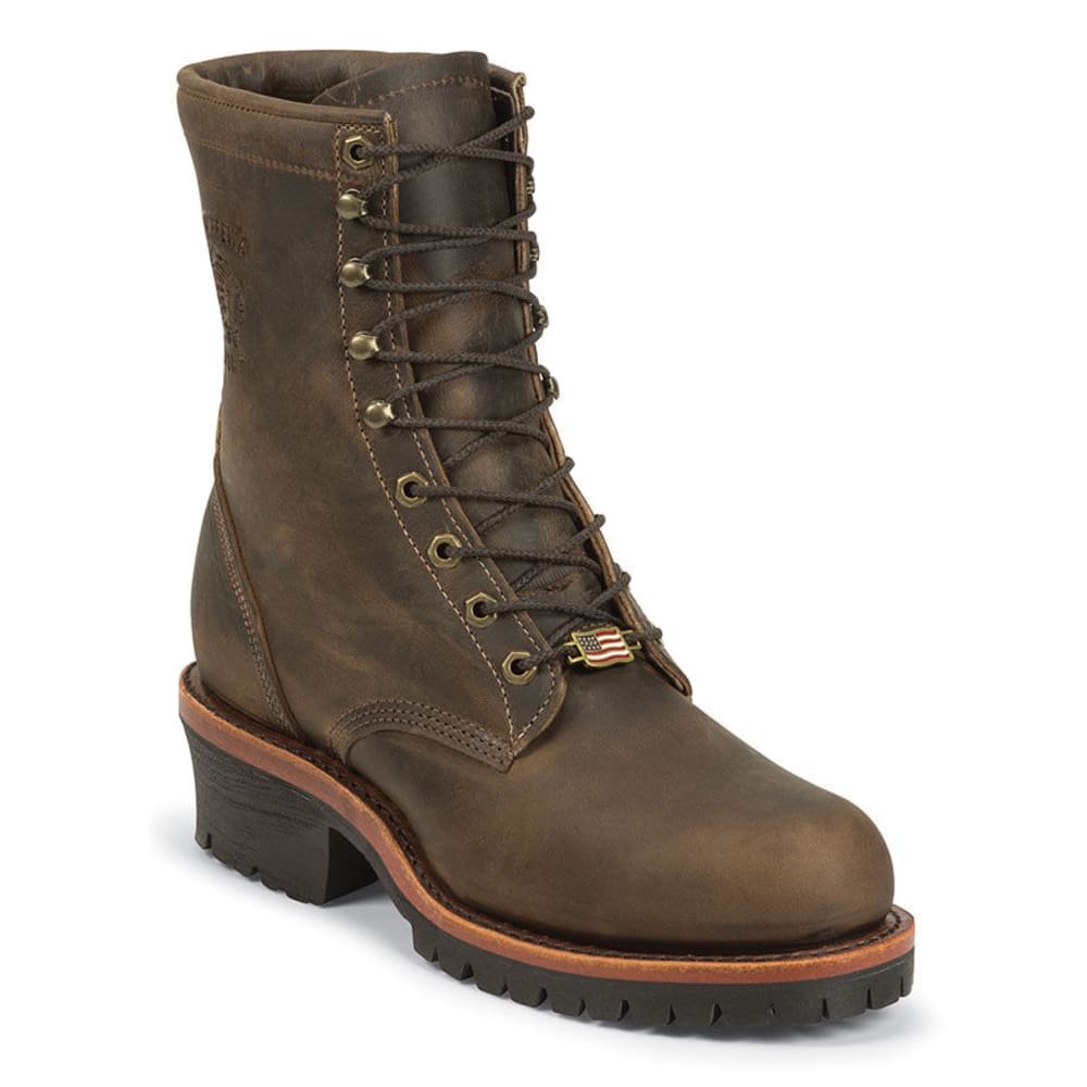 CHIPPEWA Men's 8 in. Apache Utility Steel Toe Logger Boots 6.5