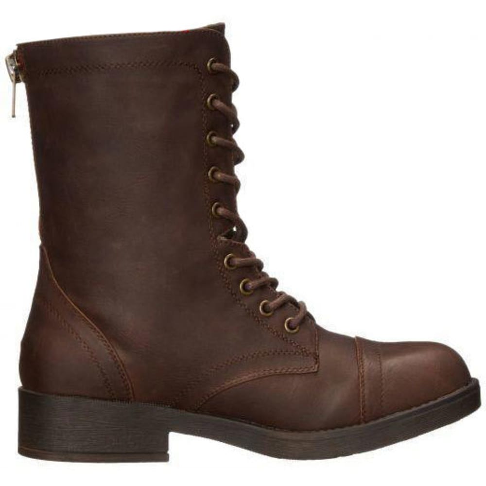 Steve Madden Troopa Military-Inspired Zipper Lace Up Leather