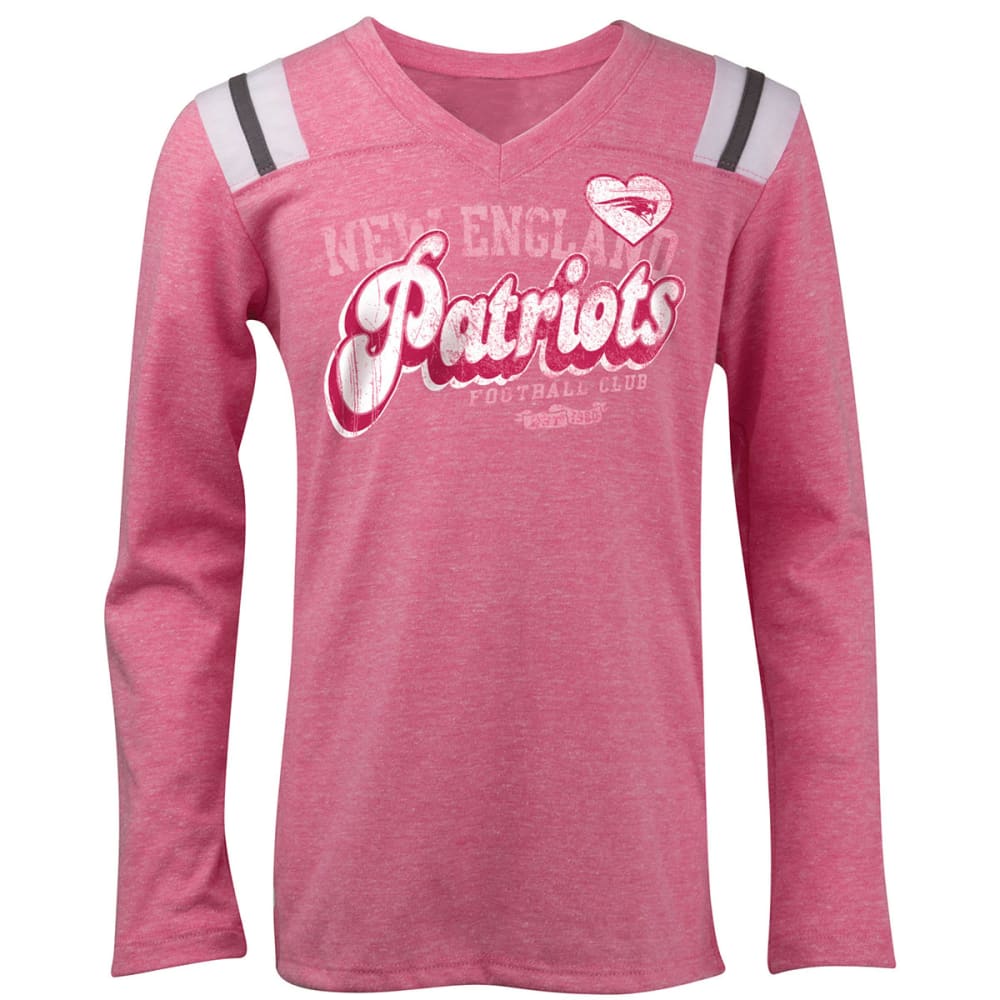 NEW ENGLAND PATRIOTS Girl's Pieced Long Sleeve V-Neck Tee Shirt - Bob's  Stores