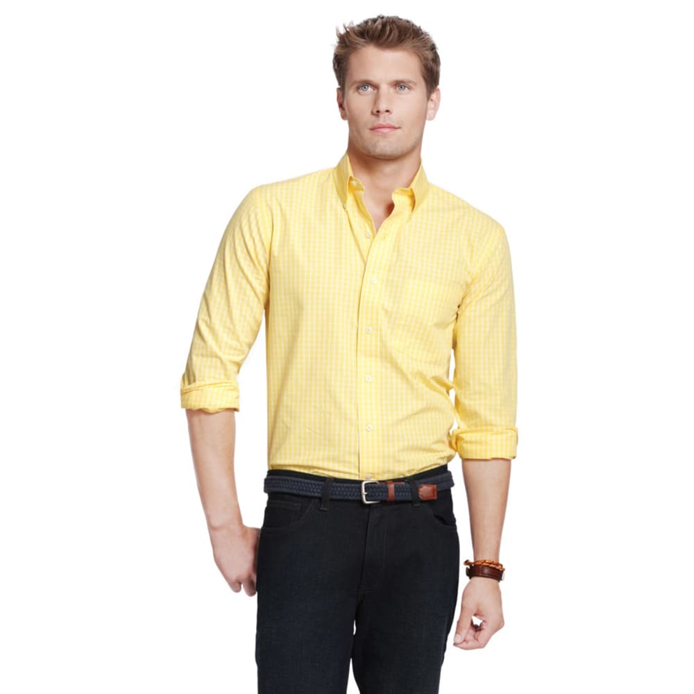 IZOD Men's Essential Mini Checkered Woven Shirt S