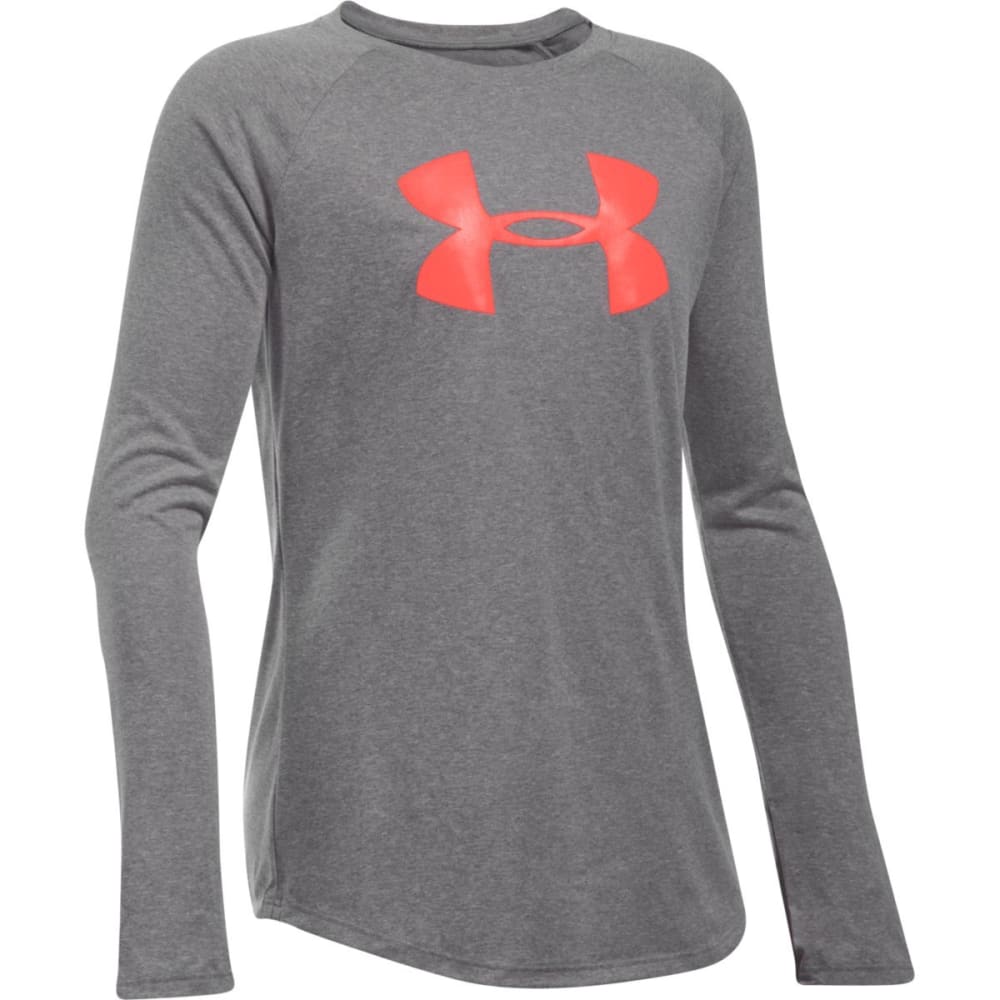 UNDER ARMOUR Girls' Big Logo Long-Sleeve Tee S