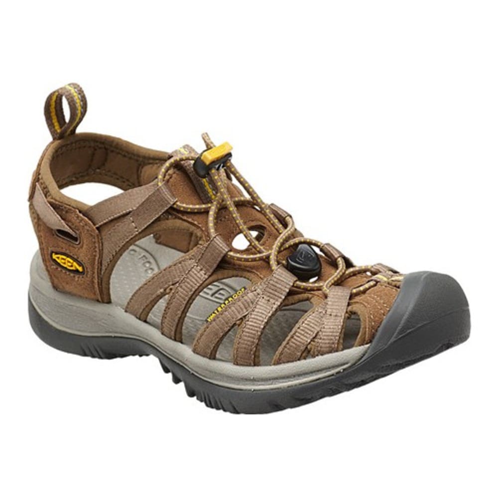 KEEN Women's Whisper Sandals, Coffee Liqueur/Yellow 5
