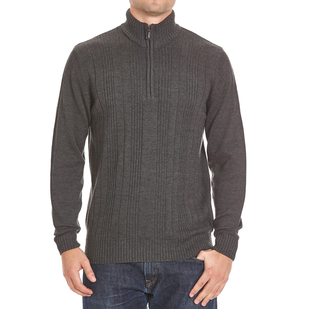 TRICOT ST. RAPHAEL Men's Variegated 1/4 Zip Sherpa-Lined Sweater - Bob ...