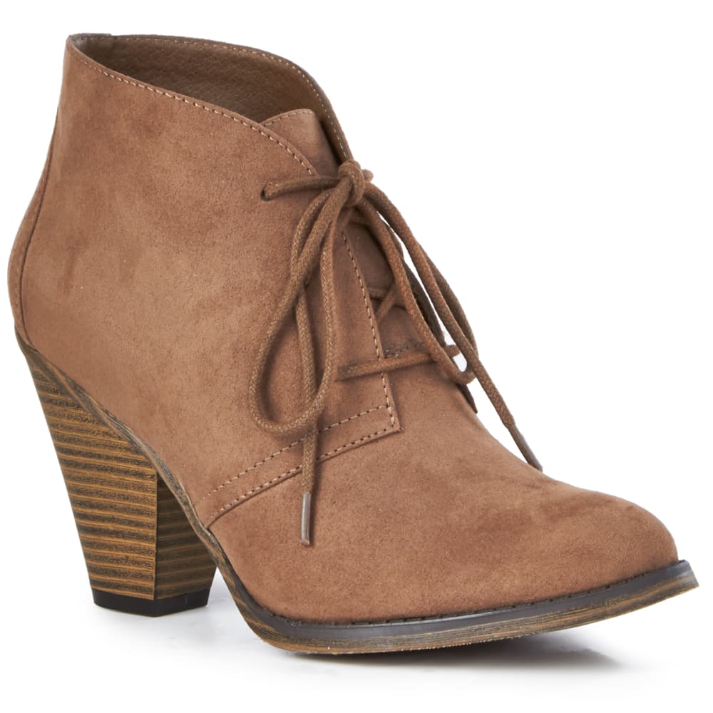 MIA Women's Shawna Cone Heel Bootie, Taupe 6