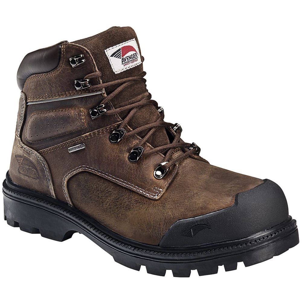 AVENGER Men's 7258 6 in. Steel Toe Puncture-Resistant Work Boots, Wide 7