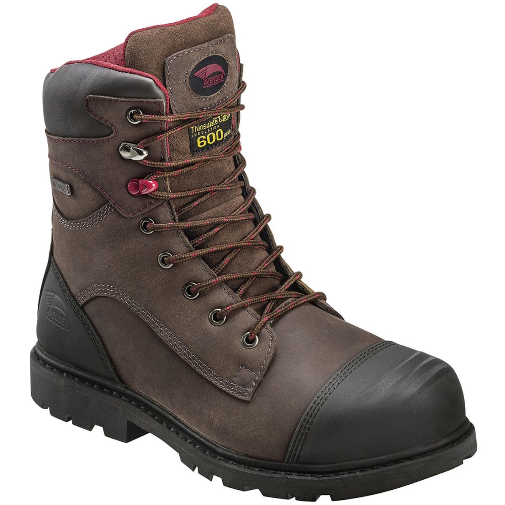 AVENGER Men's 7573 8 in. Nano Tech Composite Toe Waterproof Work Boots, Wide 7