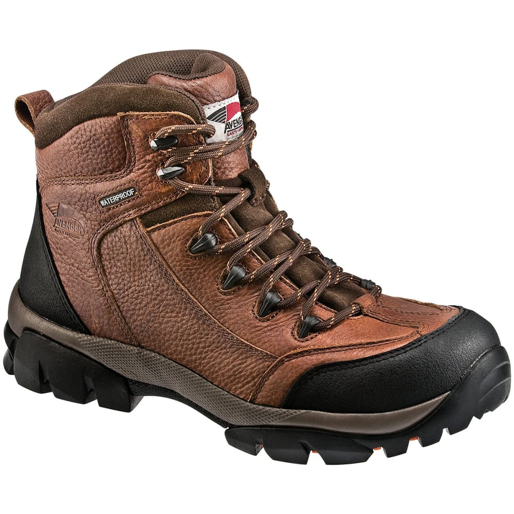 AVENGER Men's 7644 6 in. Soft Toe Waterproof EH Work Boot, Wide 8