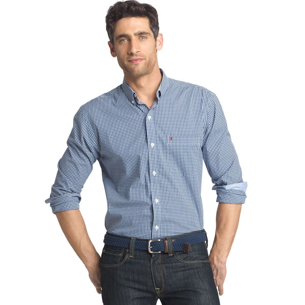 IZOD Men's Gingham Check Stretch Shirt S