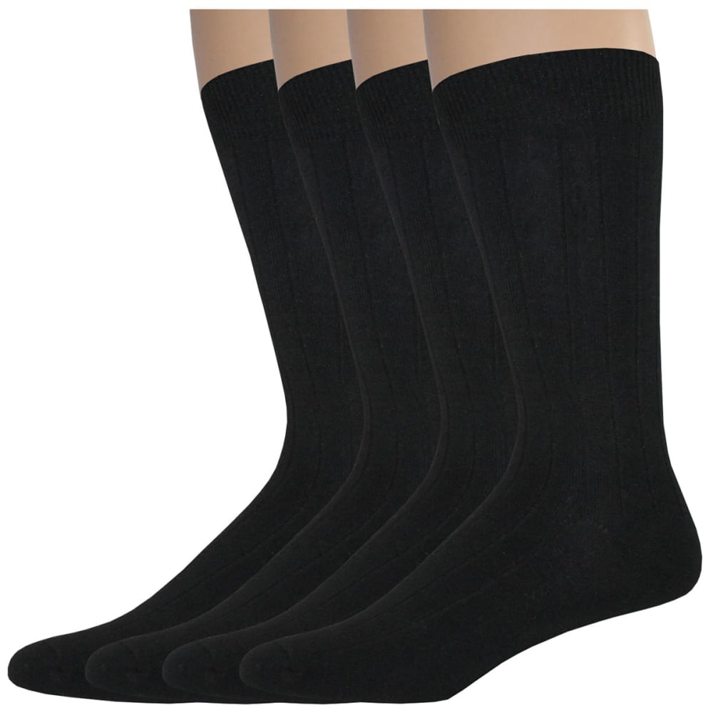 DOCKERS Men's Wide Rib Crew Socks, 4 Pack 10-13