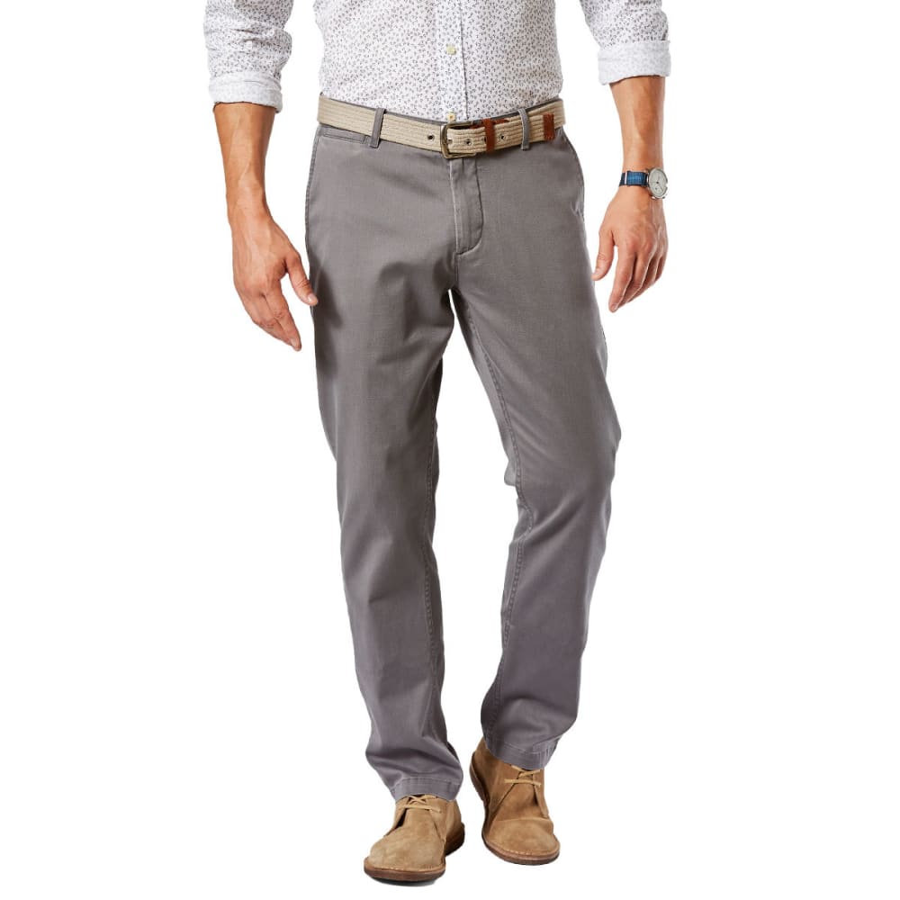 DOCKERS Men's Washed Khaki Slim Fit Tapered Pants 33/30
