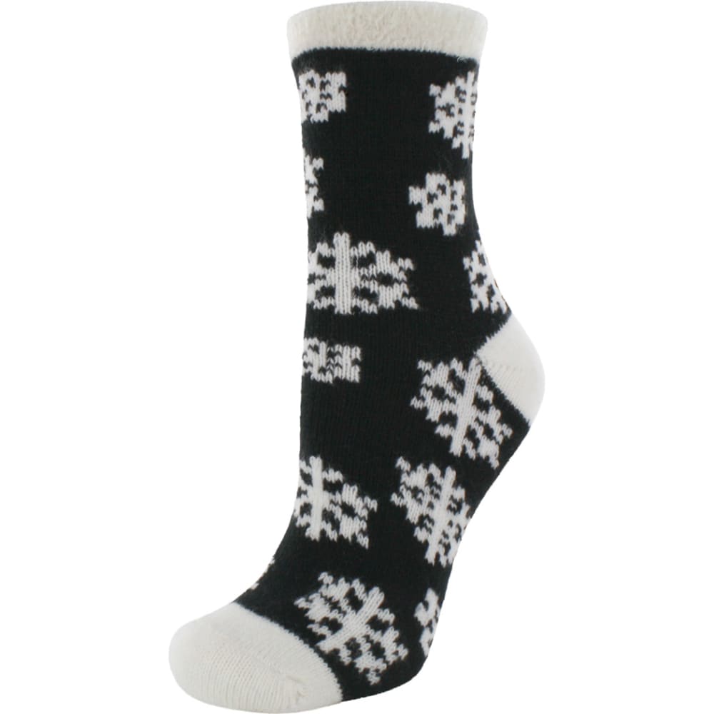 Women's Sof Sole Fireside Rib Fuzzy Snowflake Crew Socks