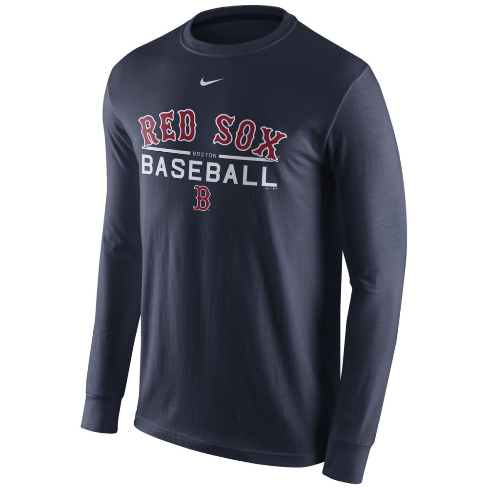 NIKE Men's Boston Red Sox Practice Long-Sleeve Tee M