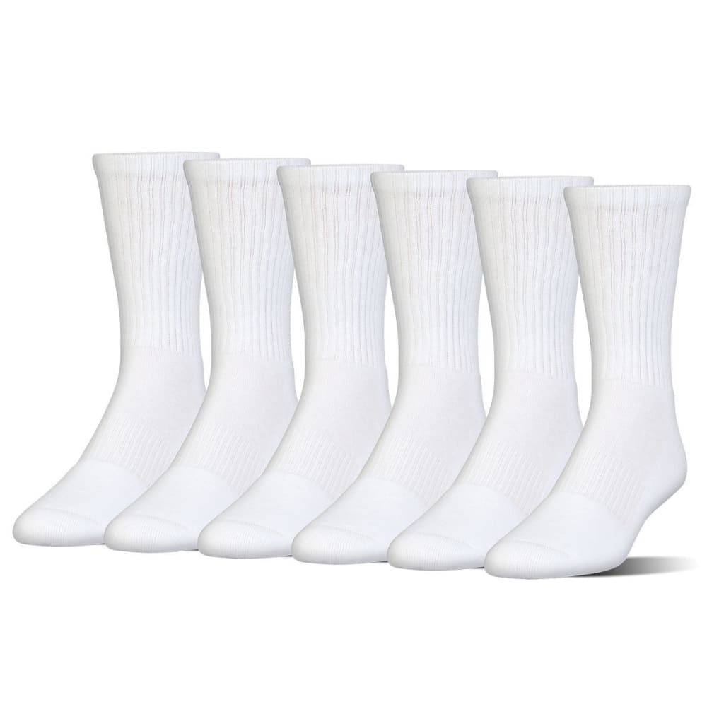 UNDER ARMOUR Men's Charged Cotton Crew Socks, 6 Pack L