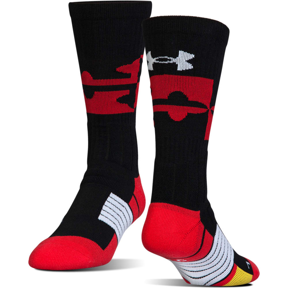 UNDER ARMOUR Men's Unrivaled Maryland Crew Socks L