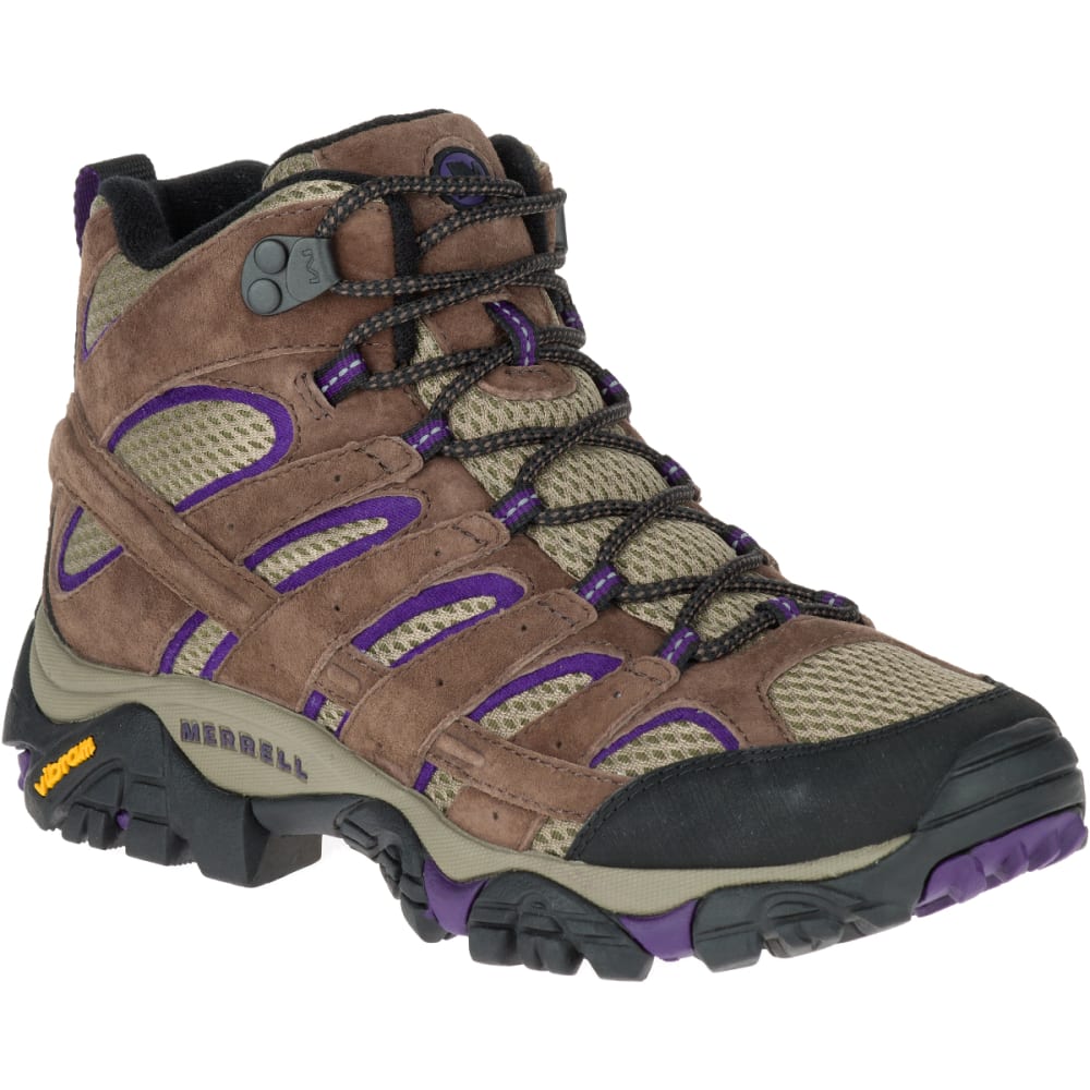 MERRELL Women's Moab 2 Vent Mid Hiking Boots, Bracken/ Purple 6