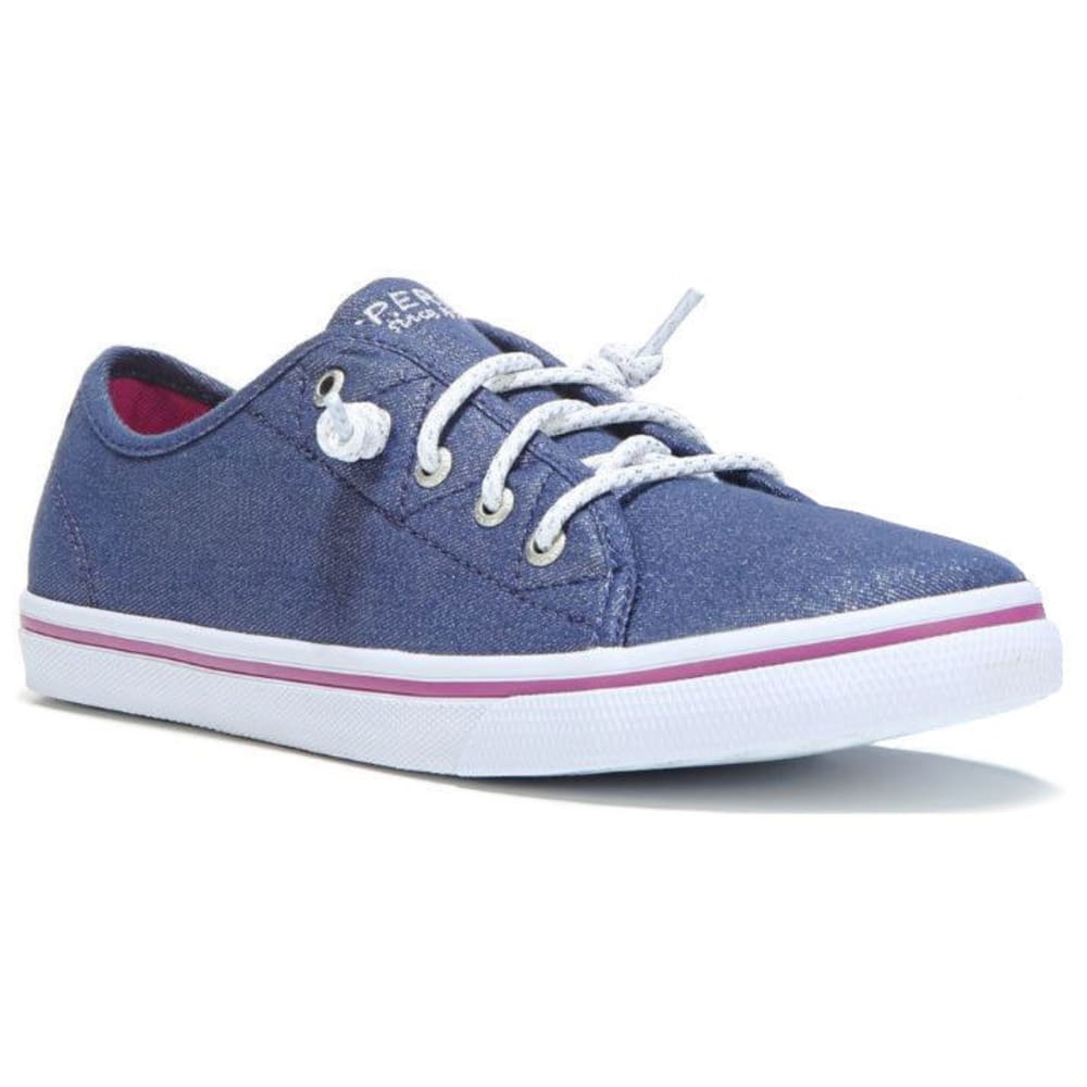 SPERRY Girls' Pier Sneakers, Sparkle Denim 1