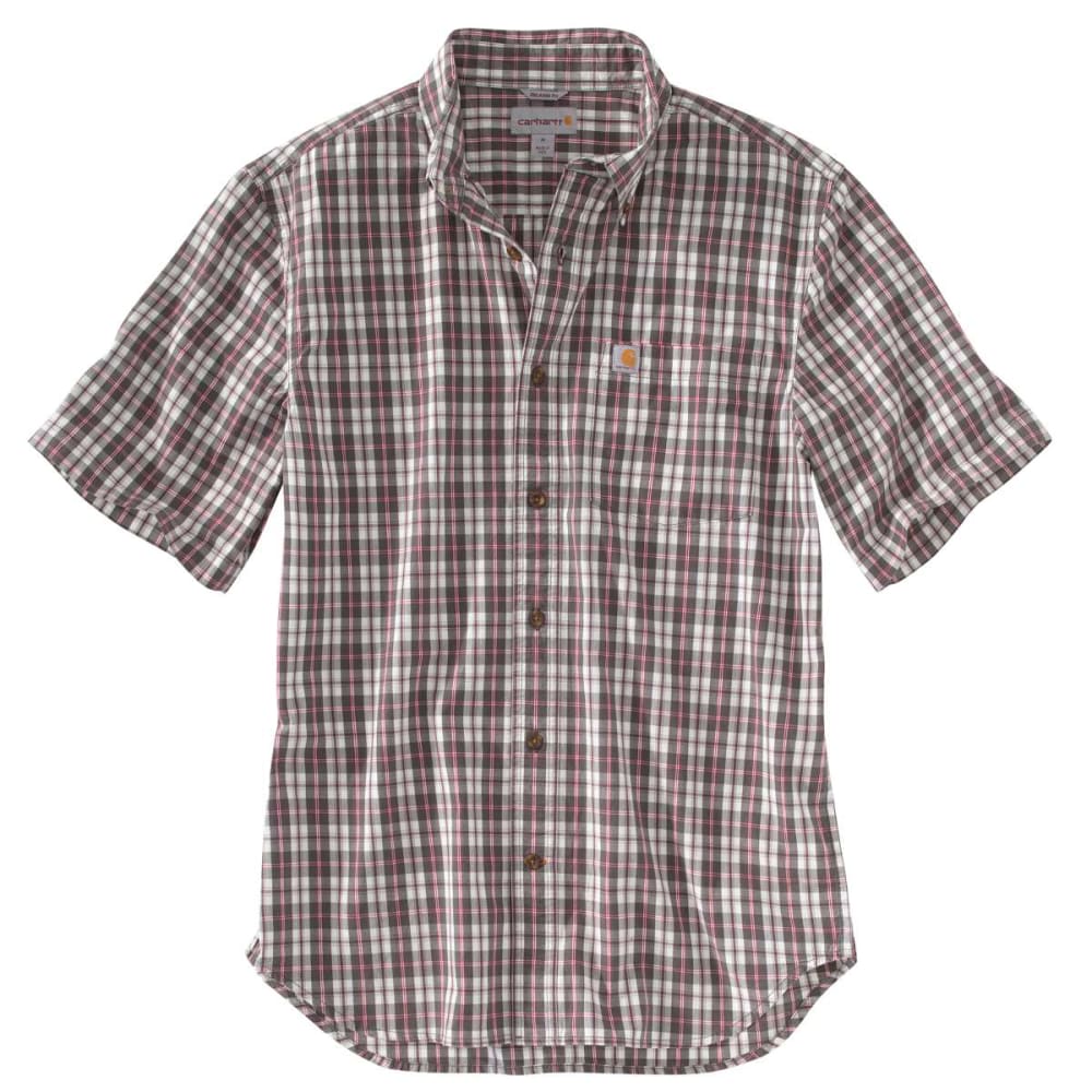 CARHARTT Men's Essential Plaid Button Down Short-Sleeve Shirt - Bob’s ...