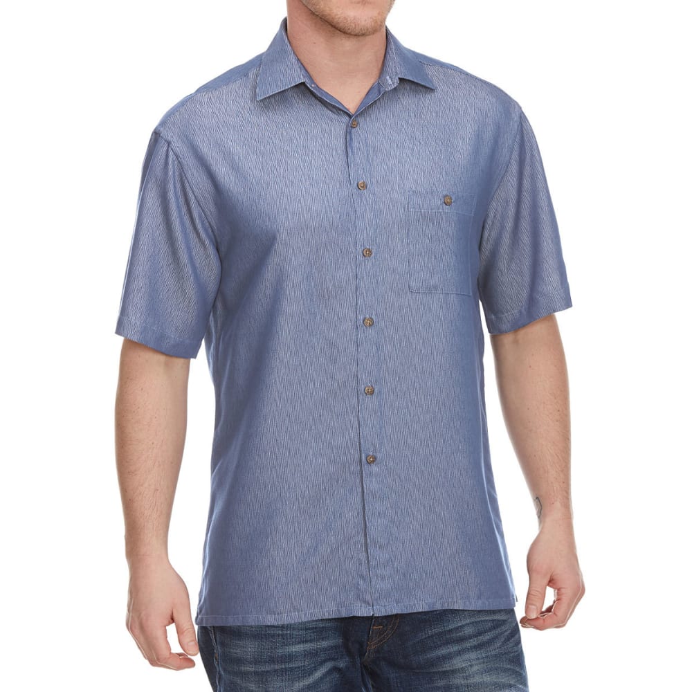 CAMPIA MODA Men's Solid Crepe Woven Short-Sleeve Shirt - Bob’s Stores