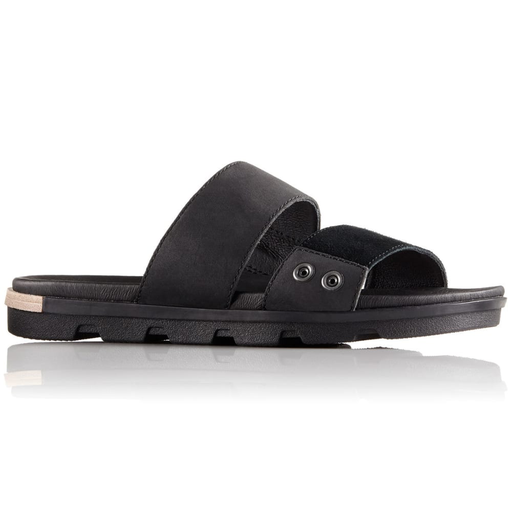 SOREL Women's Torpeda II Slide Sandals, Black/White 6