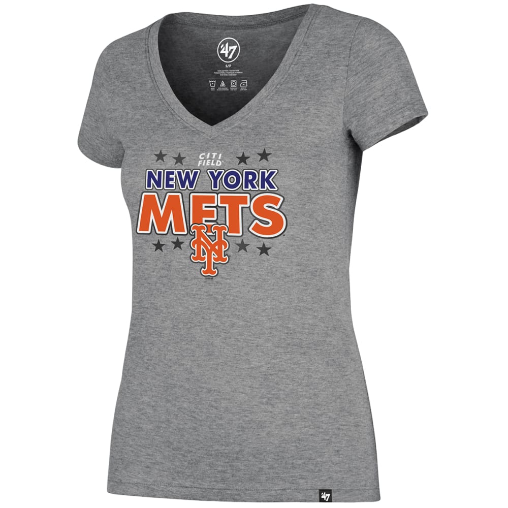 NEW YORK METS Women's '47 Ultra Clutch V-neck Short-Sleeve Tee S