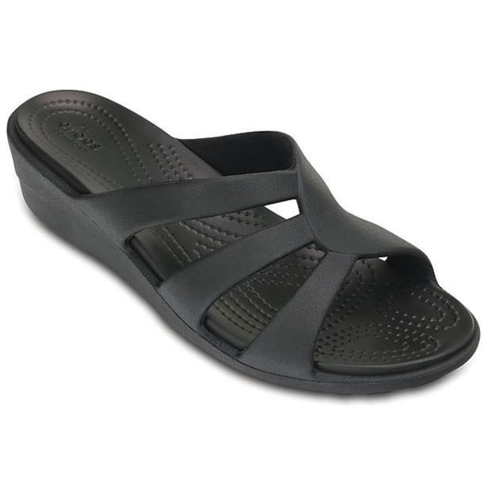 CROCS Women's Sanrah Strappy Wedge Sandals, Black - Bob’s Stores