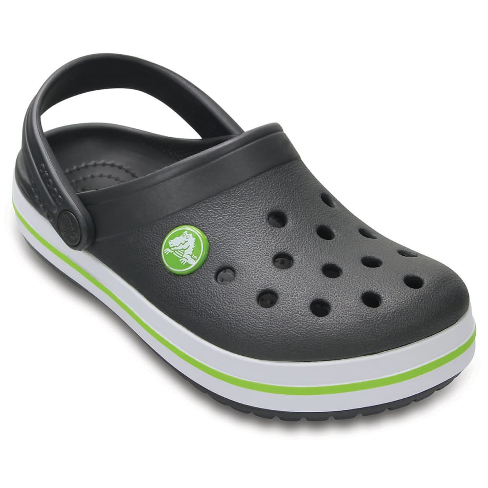 CROCS Boys' Crocband Clogs, Graphite/Volt Green 8
