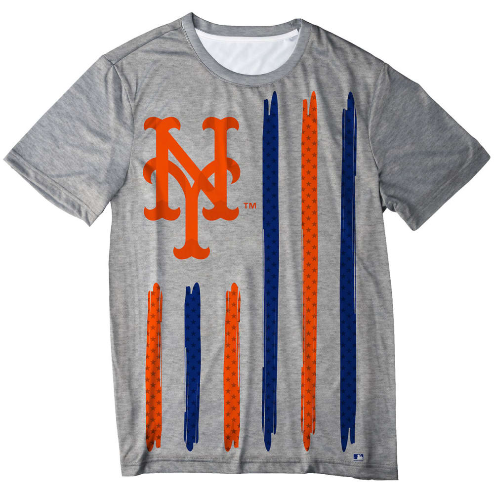 NEW YORK METS Men's Big Logo Stars and Stripes Short-Sleeve Tee S
