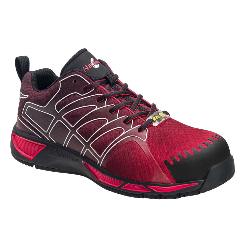 NAUTILUS Men's Advanced ESD Composite Fiber Safety Toe Athletic Work Shoes, Red 7