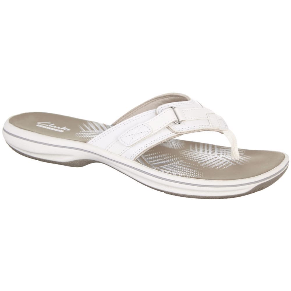 CLARKS Women's Breeze Sea Flip Flops, White - Bob’s Stores