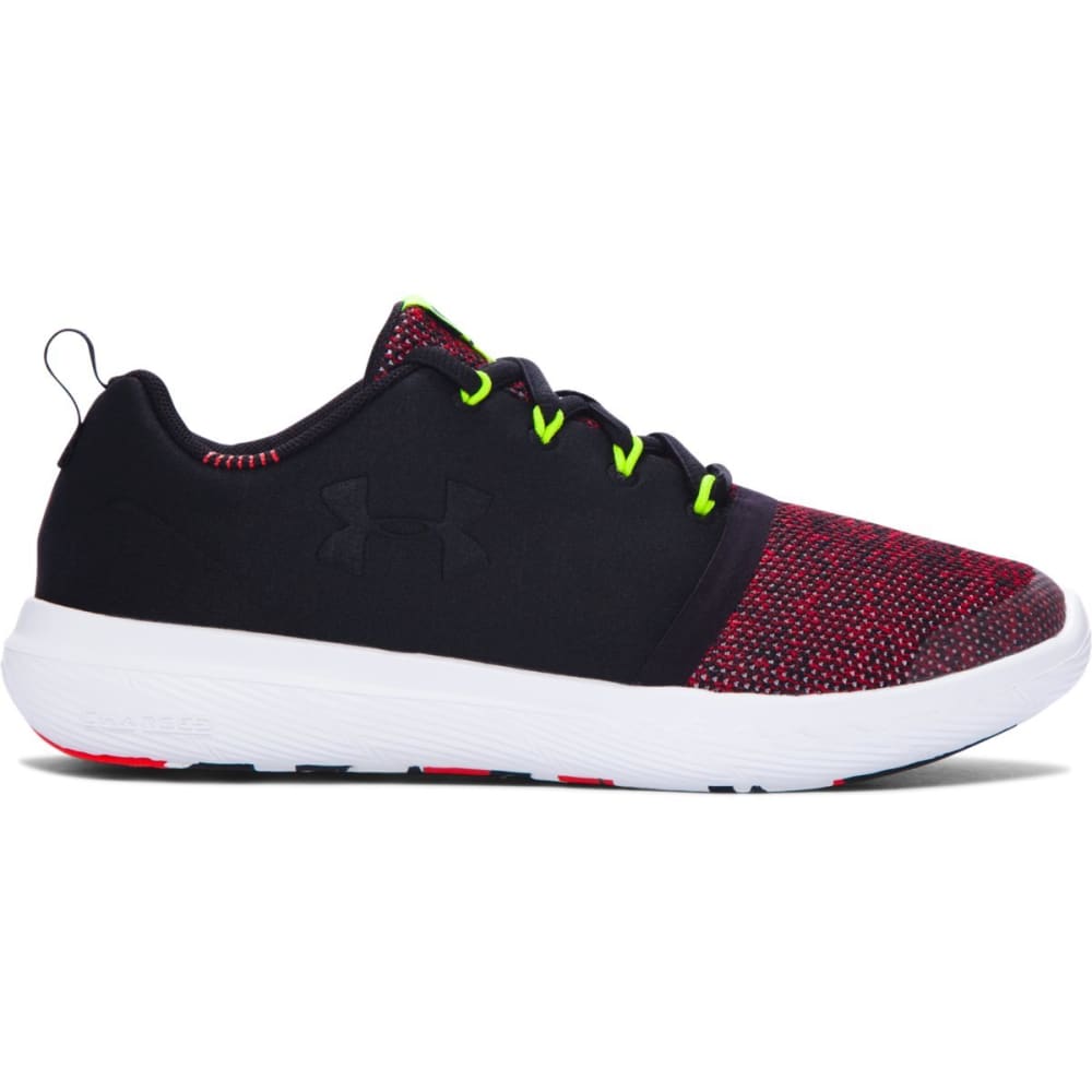 UNDER ARMOUR Boys' Grade School Charged 24/7 Low Sneakers, Black/Anthem Red 3.5