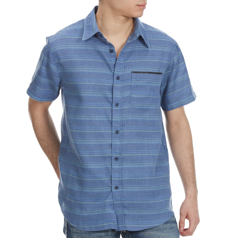OCEAN CURRENT Guys' Propulsion Horizontal Stripe Woven Short-Sleeve Shirt S
